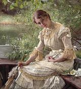 Bertha Wegmann: 'En ung pige. Kunstneren Marie Triepcke', 1885. Den Hirschsprungske Samling