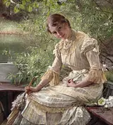 Portrættet af Marie Triepcke (senere Krøyer) viser tydeligt, at naturalismens motivkredse og impressionismens farvede skyggevirkninger, som Wegmann havde stiftet bekendtskab med i den franske hovedstad, stadig prægede hendes kunst.