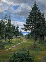 Agnes Lunn: Fir Trees near Sandefjord, Norway, 1893. The Hirschsprung Collection.