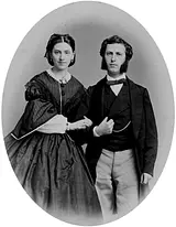 Bryllupsportræt af Pauline og Heinrich Hirschsprung.&nbsp;