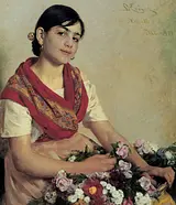 P.S. Krøyer. 'Nannina. En napolitansk blomstersælgerske'. 1880. Den Hirschsprungske Samling.
