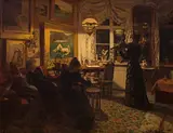 Anna Sophie Petersen: ”Aften hos veninden. Ved lampelys”. 1891.