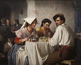 Carl Bloch: Fra et romersk osteria. 1866, olie på lærred, Statens Museum for Kunst.