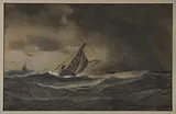 Anton Melbye: 'Et sejlskib i uvejr', 1867, Den Hirschsprungske Samling