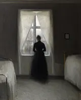 Vilhelm Hammershøi: Sovekammer, 1890. Den Hirschsprungske Samling