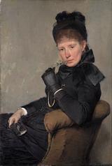 One woman artist paints another. In this portrait from 1885, Bertha Wegmann has depicted the Swedish artist Jeanna Bauck, whom she met in Hamburg in the 1860s. Bauck would since become one of Wegmann’s favourite subjects. 