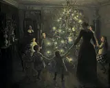 The Skagen painter Viggo Johansen lived in Skagen with his family for stretches at a time, but here we get a look inside the family’s Copenhagen living room on Christmas Eve. The atmospheric painting 'Silent Night'&nbsp; is from 1891.