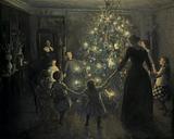 The Skagen painter Viggo Johansen lived in Skagen with his family for stretches at a time, but here we get a look inside the family’s Copenhagen living room on Christmas Eve. The atmospheric painting 'Silent Night'  is from 1891.