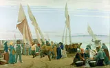 P.S. Krøyer: Morgen ved Hornbæk. Fiskerne kommer i land, 1875. Den Hirschsprungske Samling.
