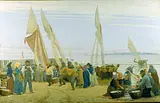 P.S. Krøyer: Morgen ved Hornbæk. Fiskerne kommer i land. 1875 Den Hirschsprungske Samling.