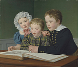 C.W. Eckersberg: Gruppeportræt af C.F. Holms børn. Adam Vilhelm, Pauline Frederikke og Johan Chr. Julius,1832. Den Hirschsprungske Samling