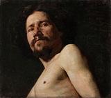 The model studies from Bonnat’s school of painting include the two oil paintings Model study. Upper body of a male nude and Model study. Head and chest of a male nude, both from approx. 1877.